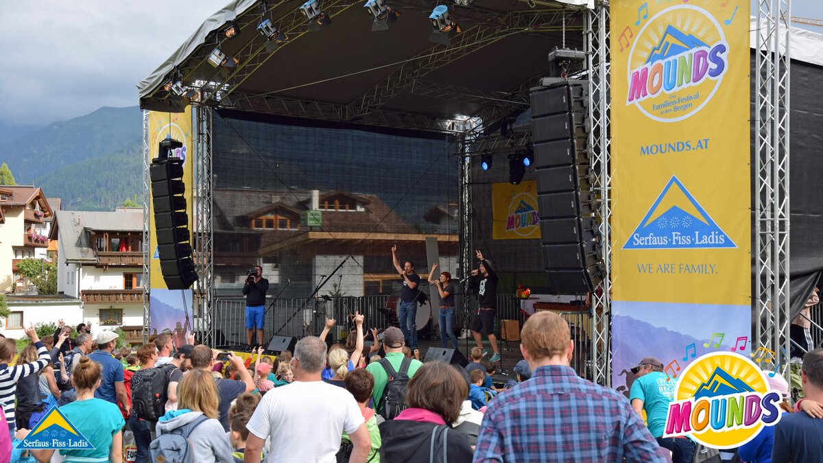 Blick auf die Festivalbühne | © Serfaus Fiss Ladis Blick auf die Festivalbühne von MOUNDS - Dem Musikfestival in Serfaus Fiss Ladis in Tirol | © Serfaus Fiss Ladis