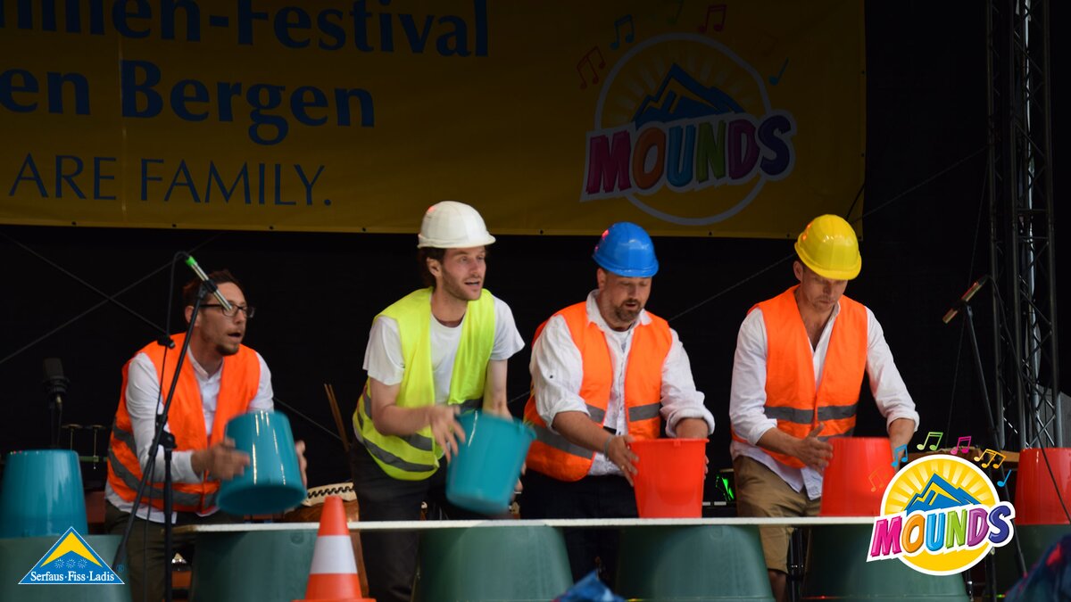 Tom der Trommler | © Serfaus Fiss Ladis Tom der Trommler auf der MOUNDS Festivalbühne in Serfaus Fiss Ladis in Tirol | © Serfaus Fiss Ladis
