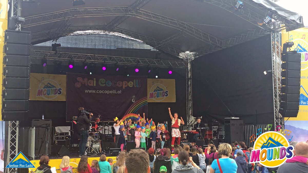 Mai Cocopelli Konzert | © Serfaus Fiss Ladis Mai Cocopelli Konzert bei MOUNDS - Dem Musikfestival für die ganze Familie in Serfaus Fiss Ladis in Tirol | © Serfaus Fiss Ladis