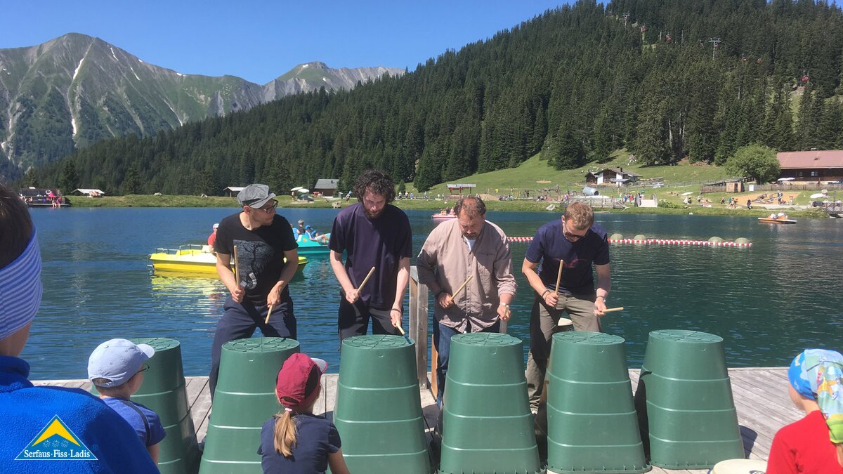 Workshop Tom der Trommler | © Serfaus-Fiss-Ladis Tom der Trommler bei MOUNDS in Serfaus-Fiss-Ladis in Tirol | © Serfaus-Fiss-Ladis